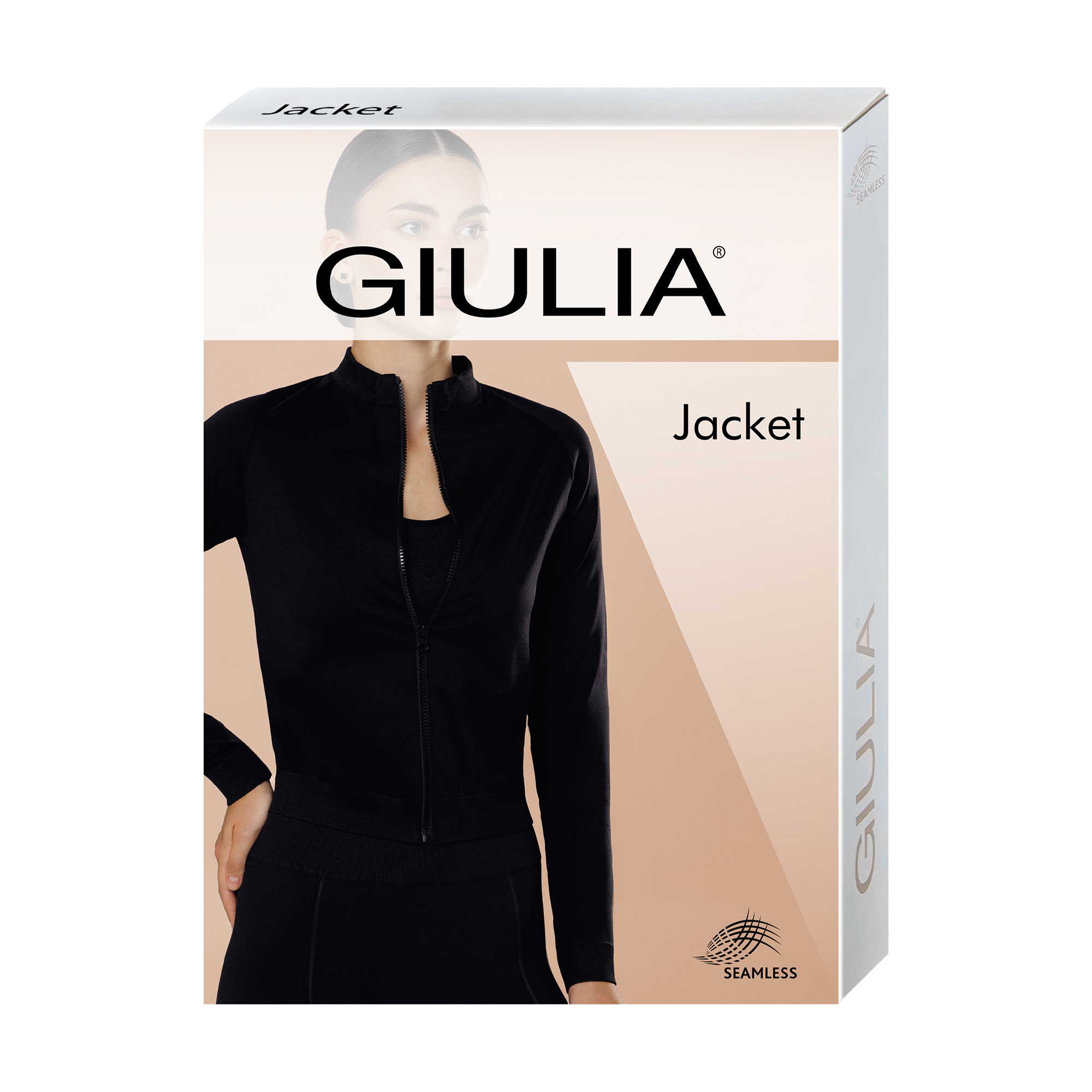 Безшовна кофта жіноча Giulia Jacket з мікрофібри на блискавці, Black, розмір S/M
